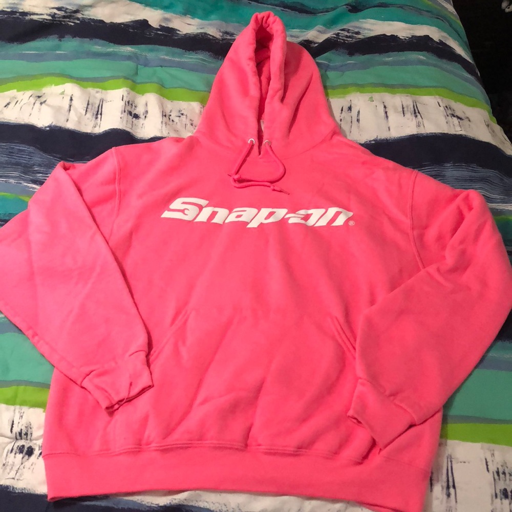Women’s Pink Snap On hoodie. Large